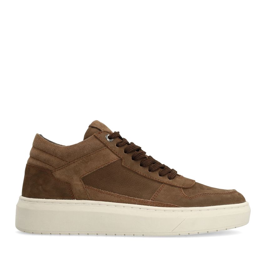 Cognacfarbene Nubuk-Sneaker