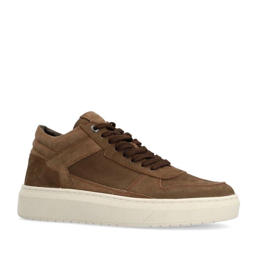 Cognacfarbene Nubuk-Sneaker