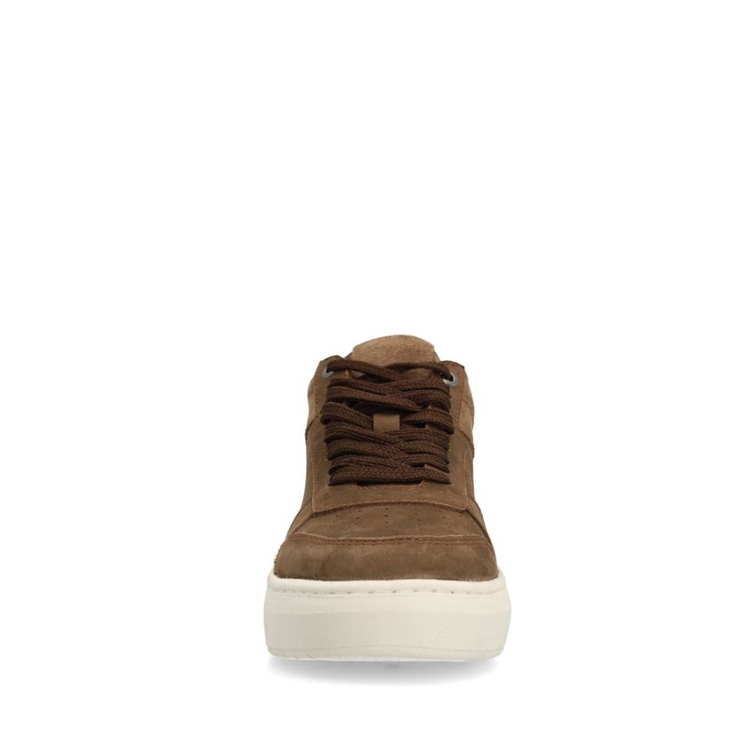 Cognacfarbene Nubuk-Sneaker