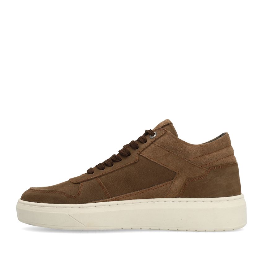 Cognacfarbene Nubuk-Sneaker