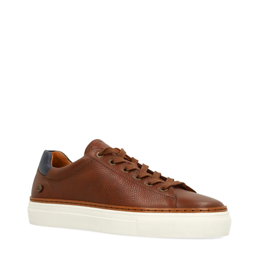 Cognacfarbene Ledersneaker