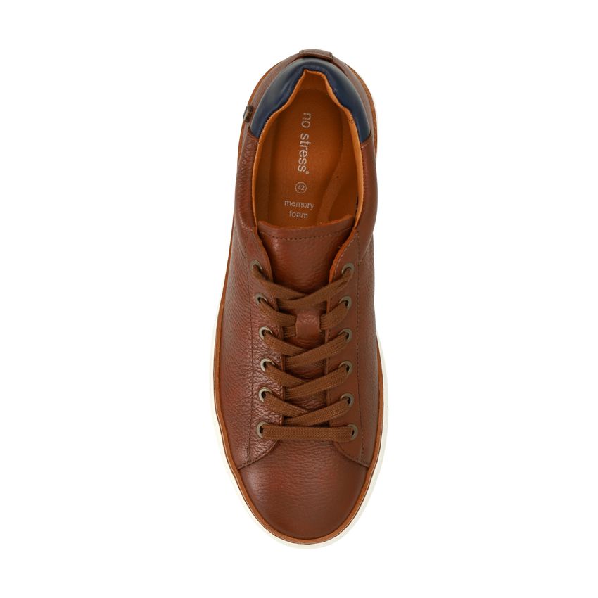 Cognacfarbene Ledersneaker