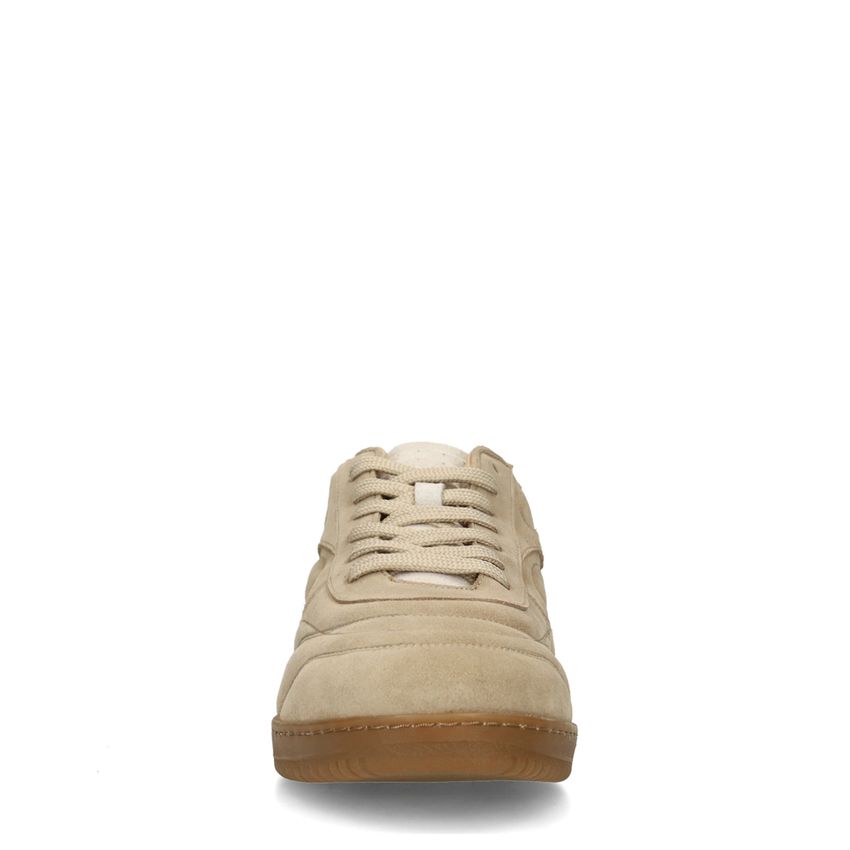 Beigefarbene Veloursleder-Sneaker