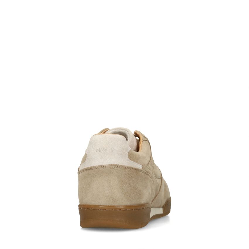 Beigefarbene Veloursleder-Sneaker