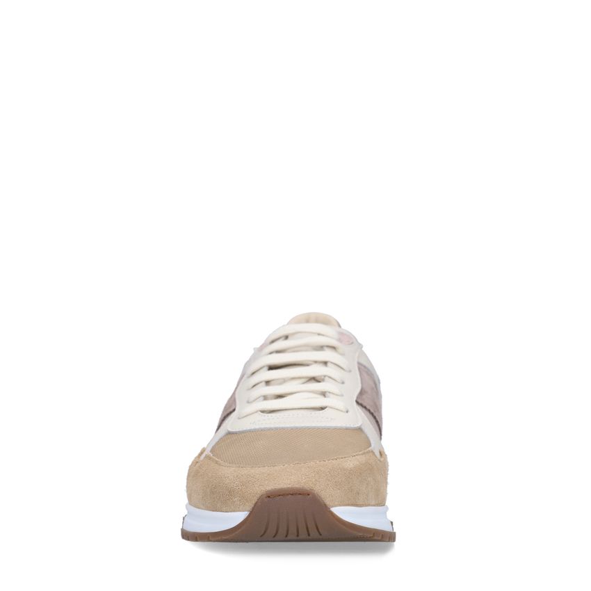 Taupefarbene Veloursleder-Sneaker