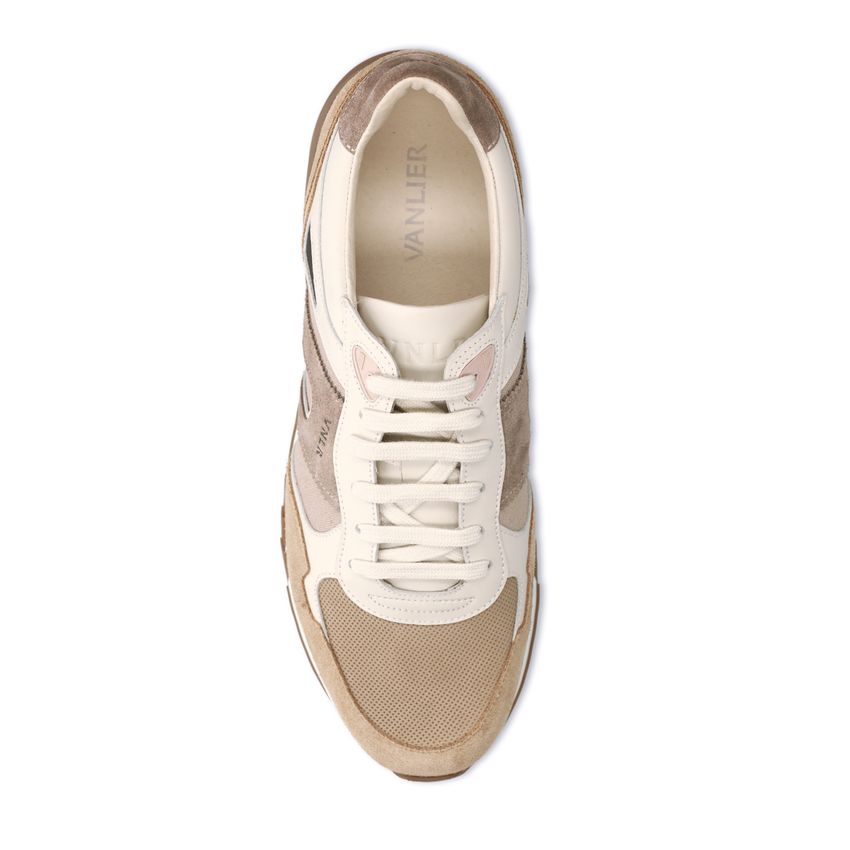 Taupefarbene Veloursleder-Sneaker