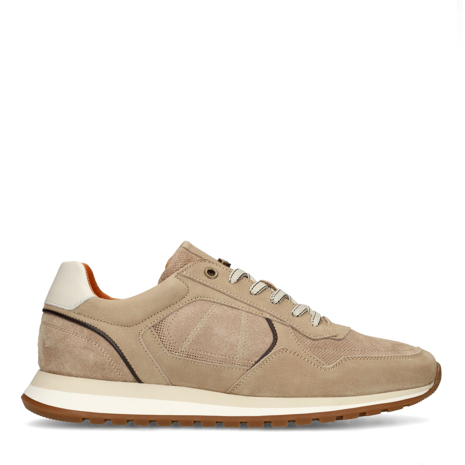 Beigefarbene Nubuk-Sneaker