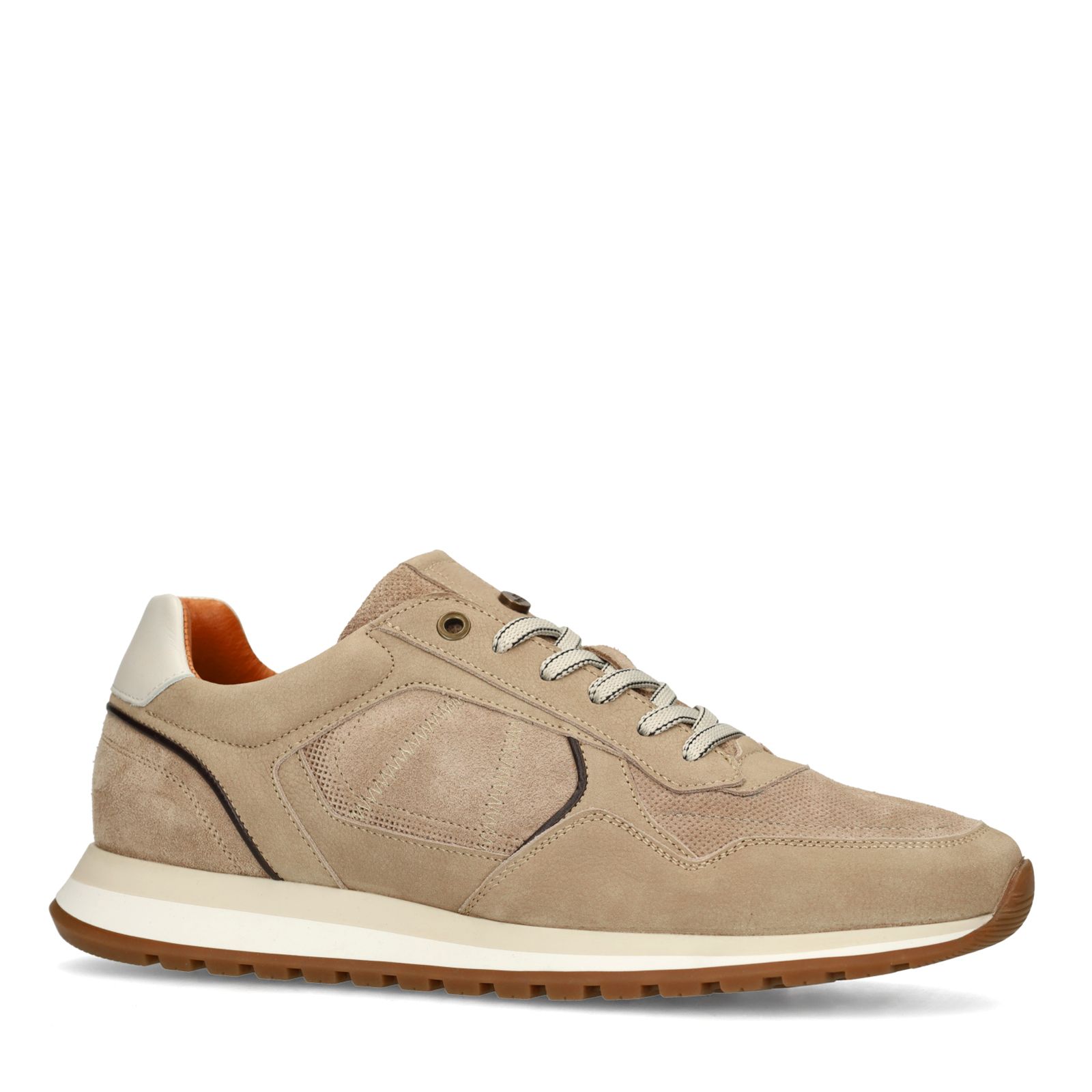 Beigefarbene Nubuk-Sneaker