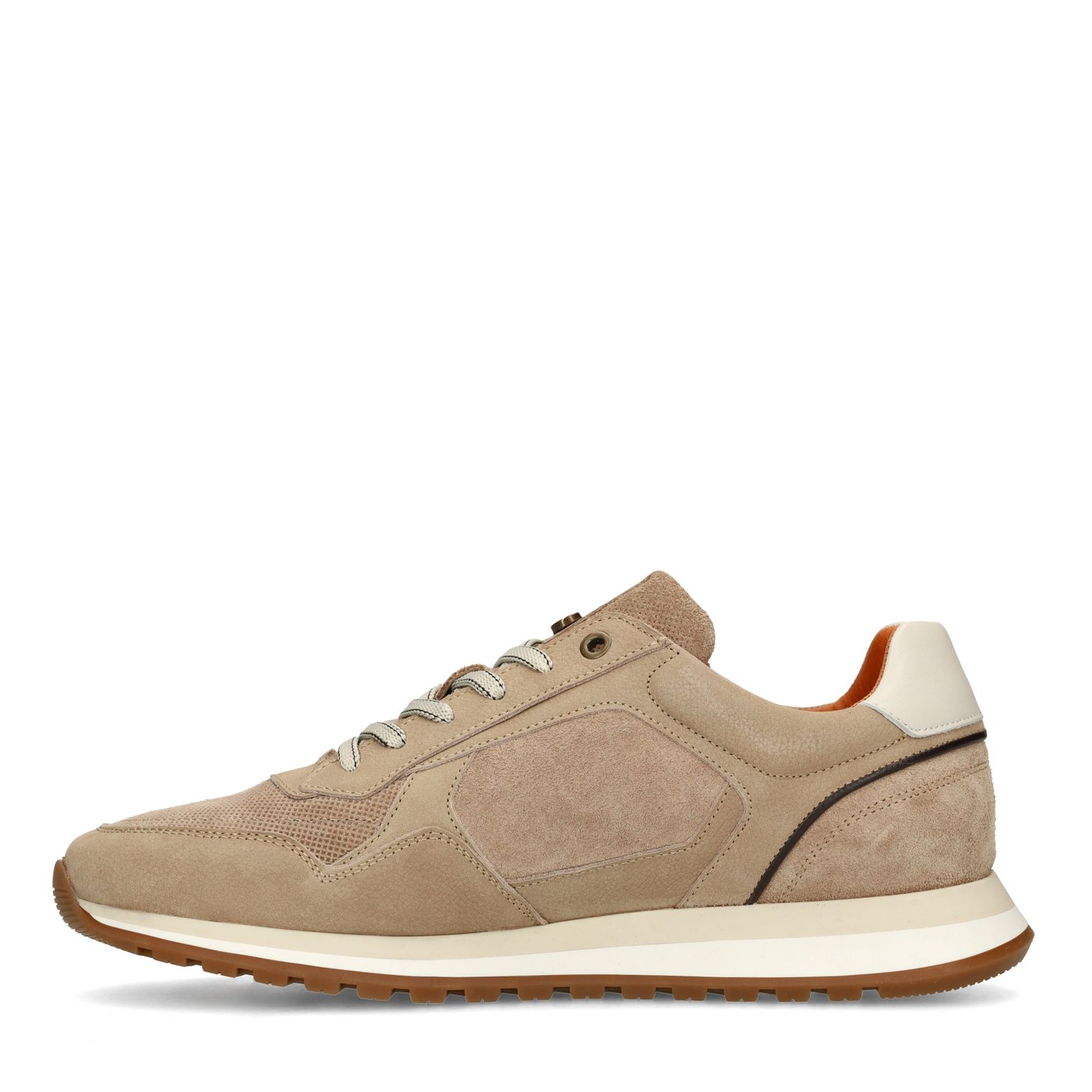 Beigefarbene Nubuk-Sneaker