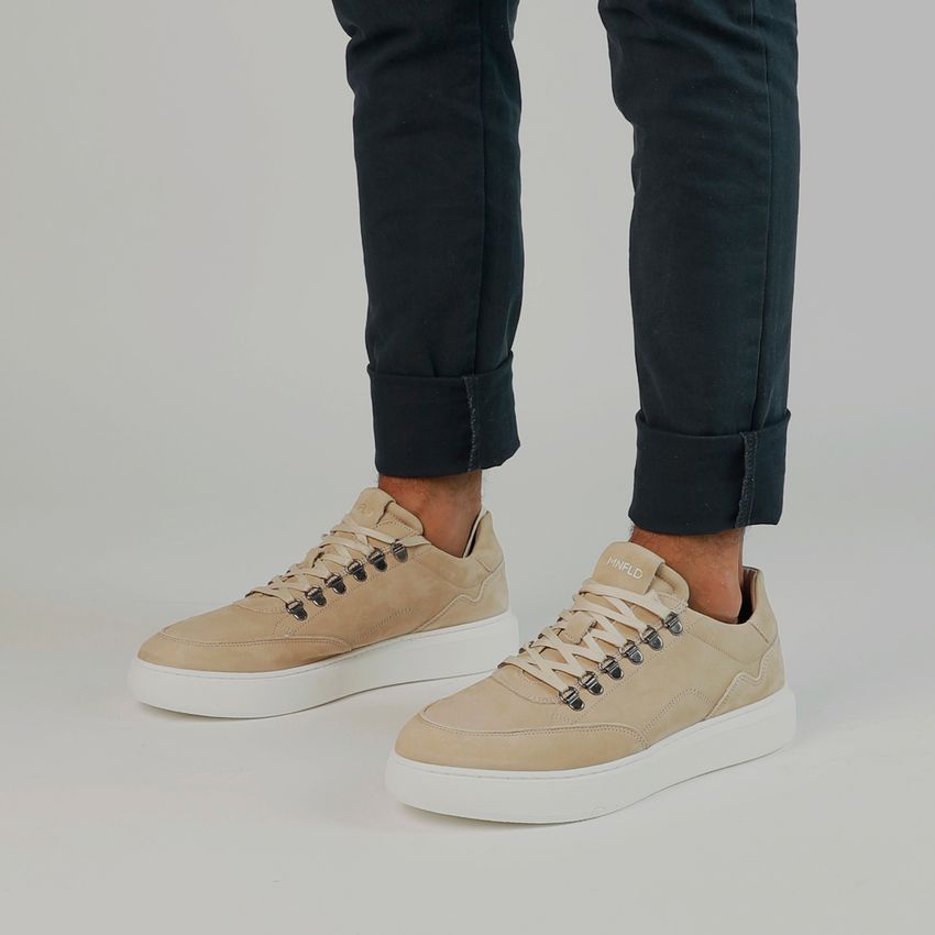 Beige nubuck sneakers