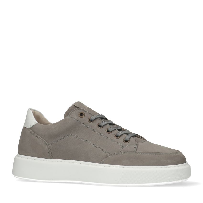 Taupe leren sneakers