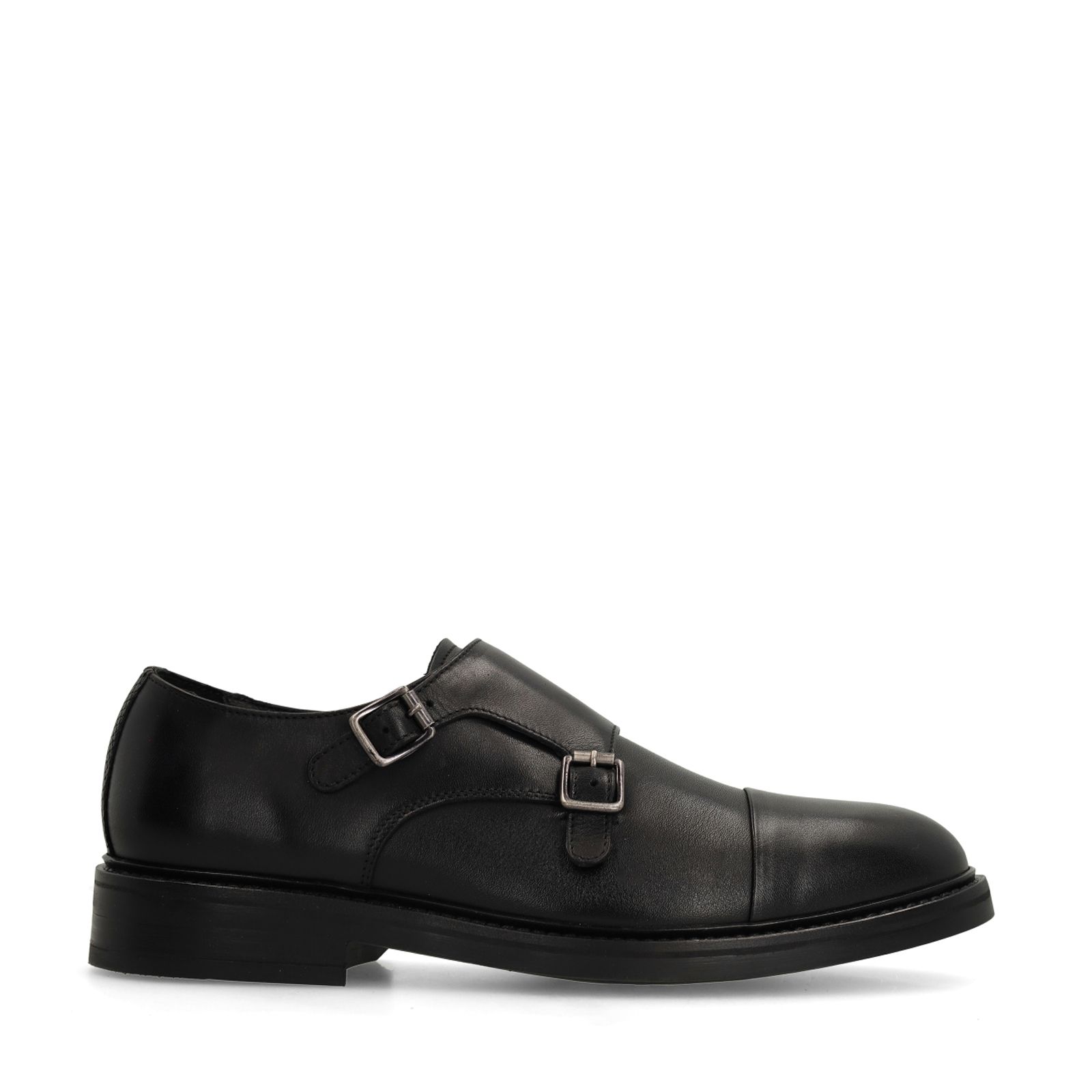Zwarte leren gespschoenen
