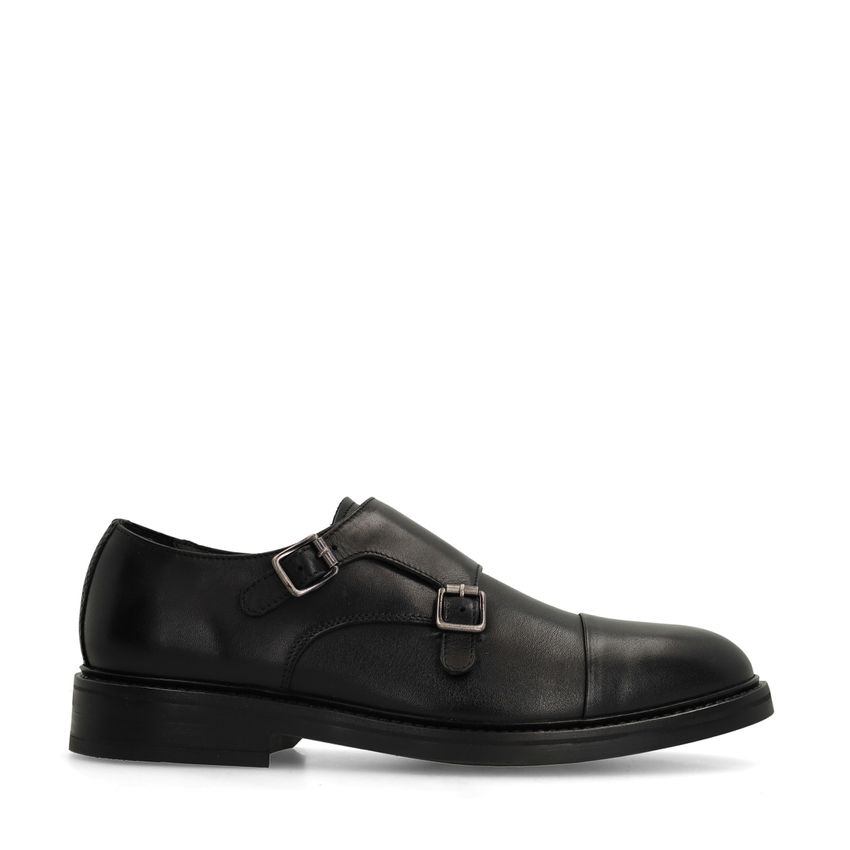 Zwarte leren gespschoenen