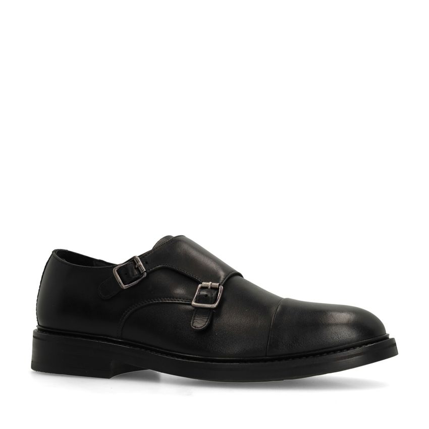 Zwarte leren gespschoenen