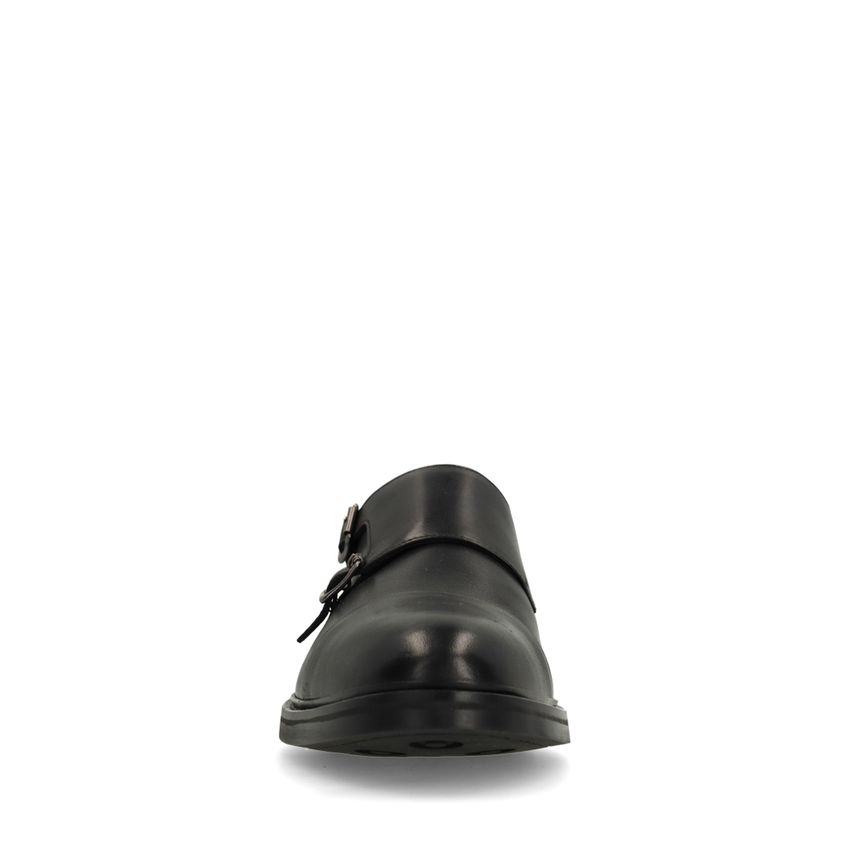 Zwarte leren gespschoenen