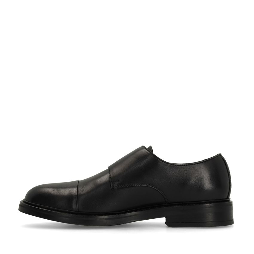 Zwarte leren gespschoenen