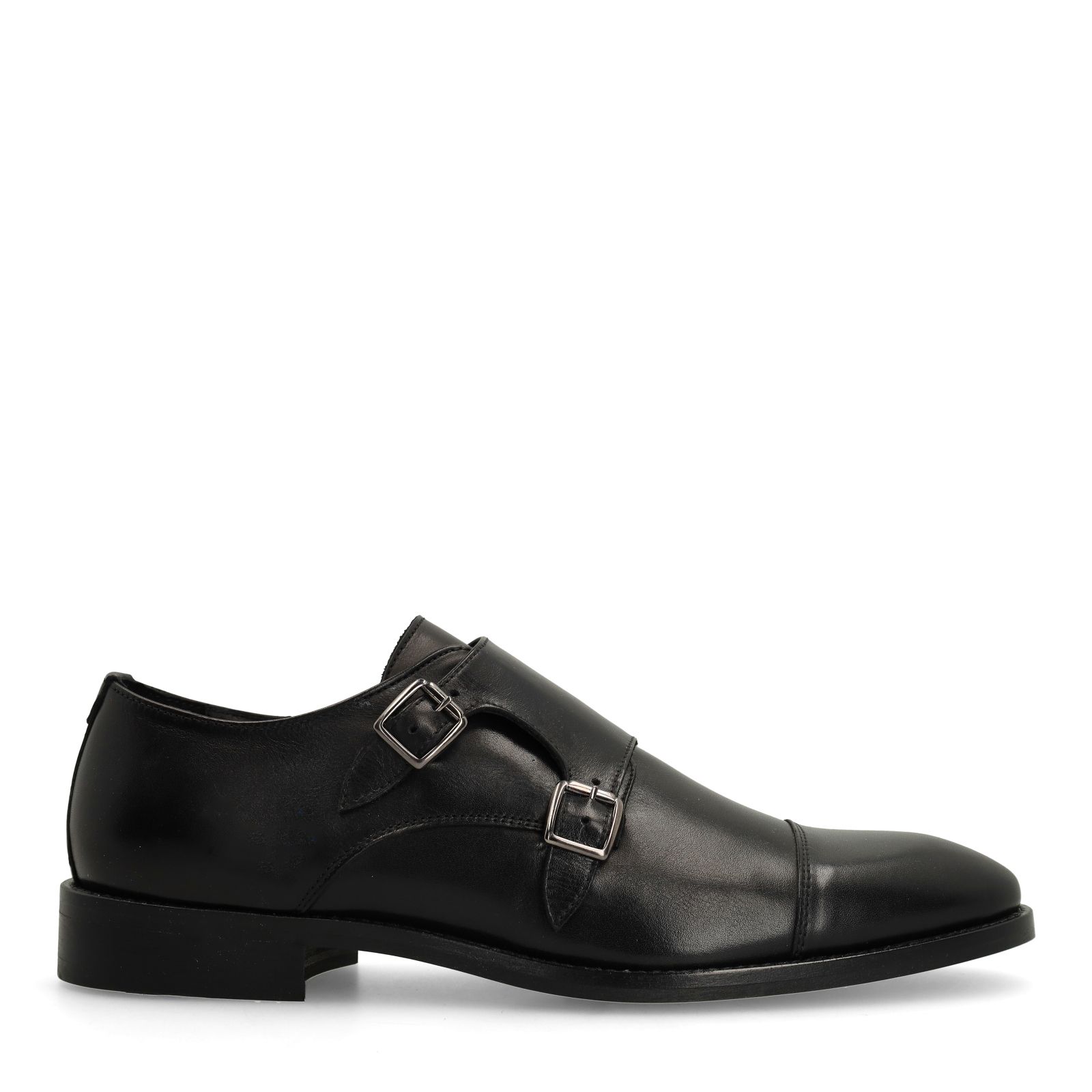 Schwarze Schnallenschuhe aus Leder