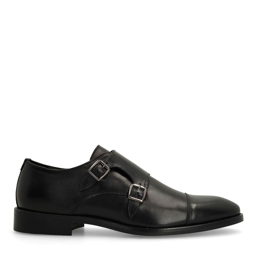 Schwarze Schnallenschuhe aus Leder