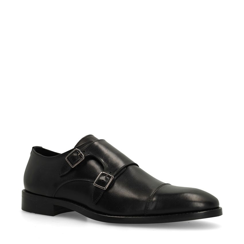 Schwarze Schnallenschuhe aus Leder