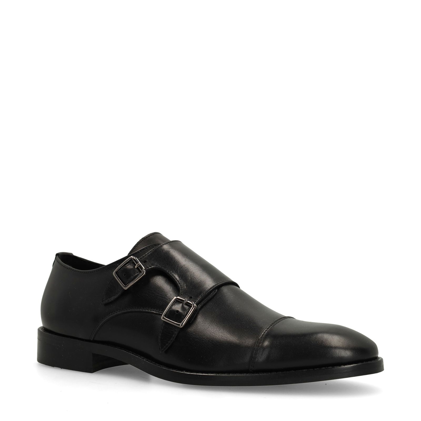 Zwarte leren gespschoenen