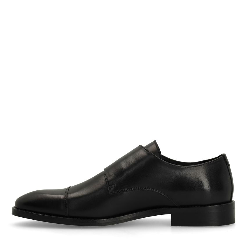 Schwarze Schnallenschuhe aus Leder