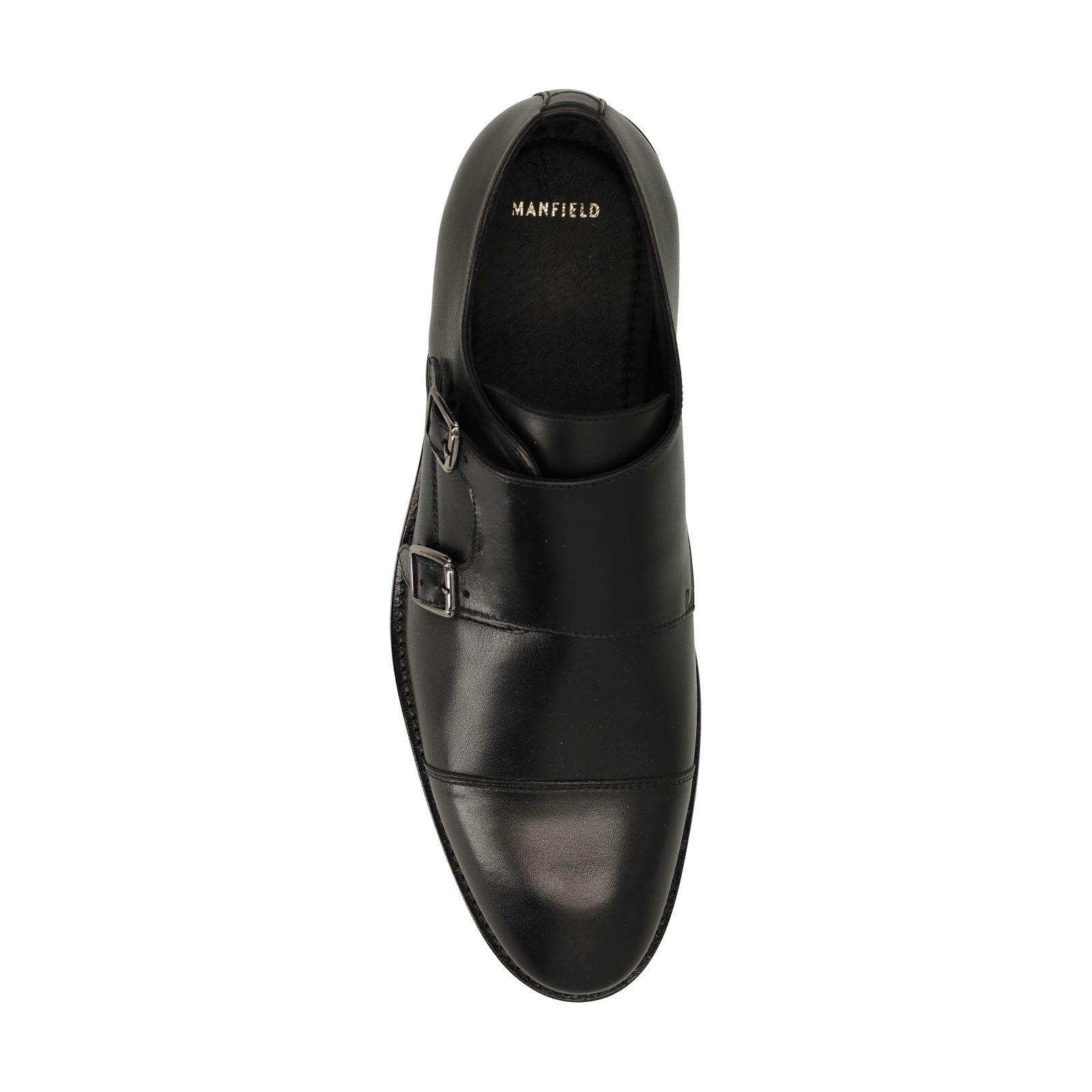 Zwarte leren gespschoenen
