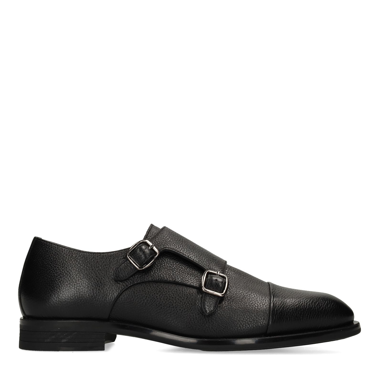 Zwarte leren gespschoenen
