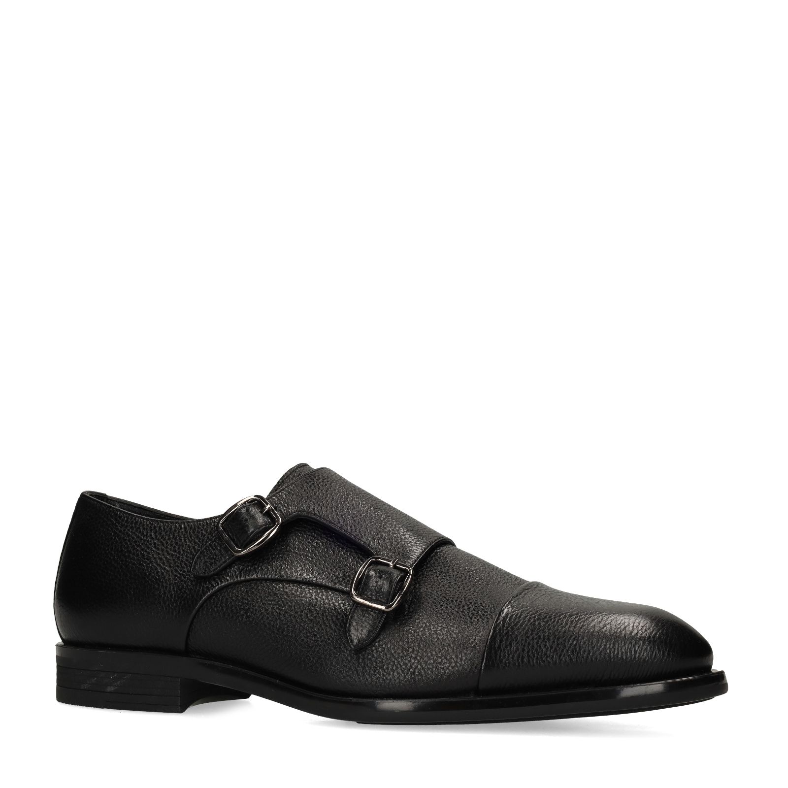 Schwarze Schnallenschuhe aus Leder