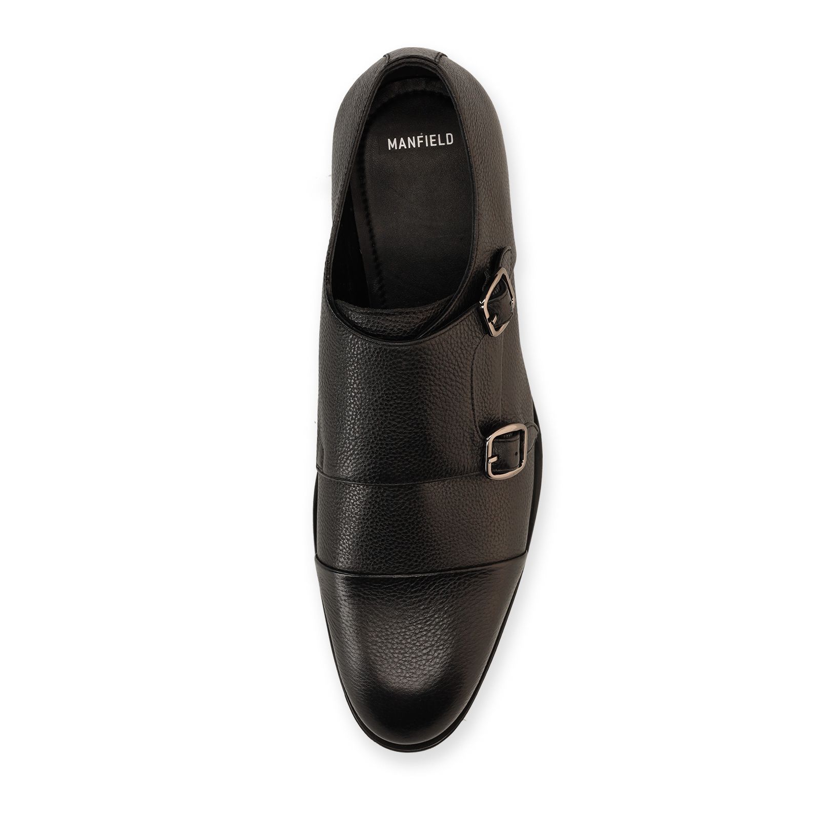 Zwarte leren gespschoenen