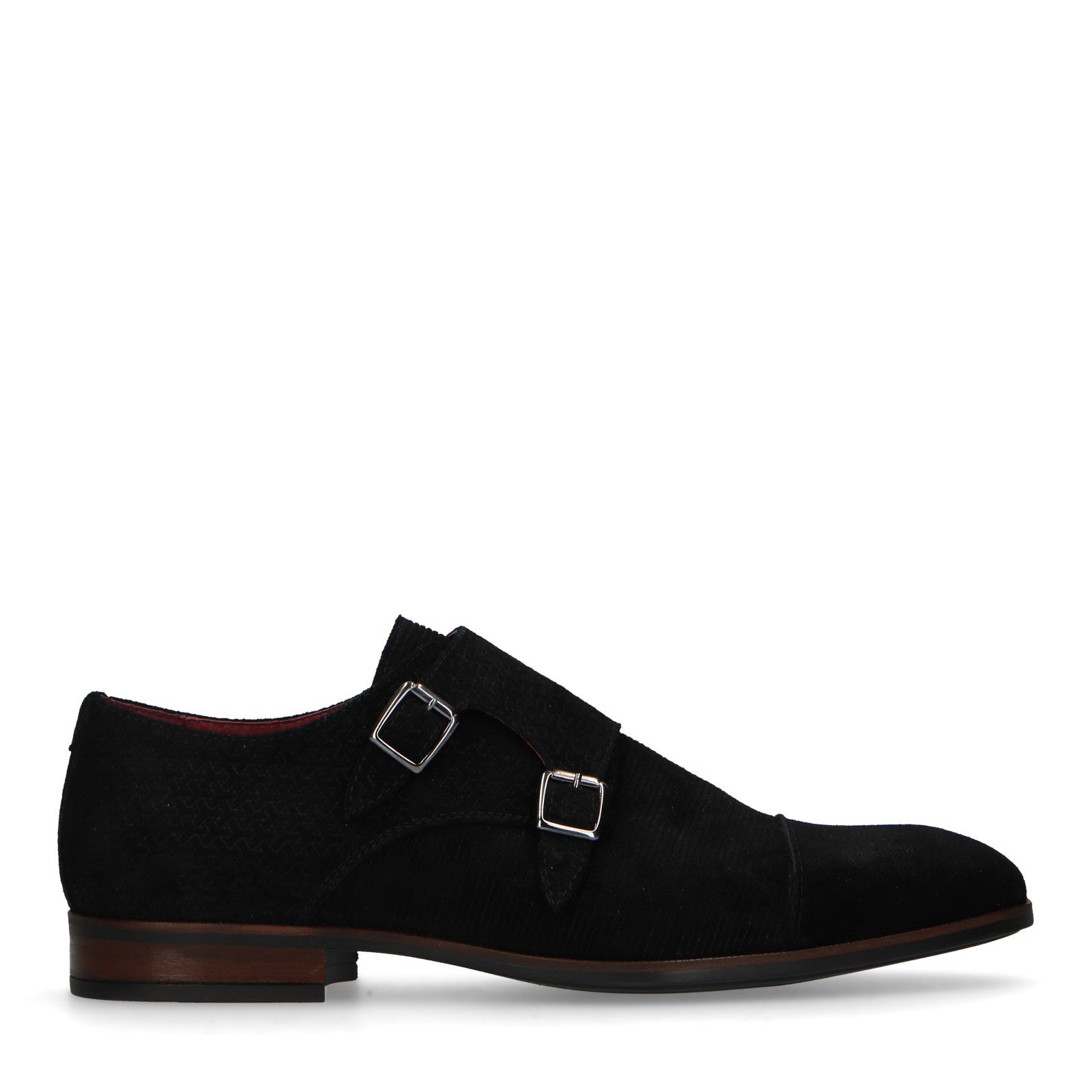 Zwarte suède gespschoenen