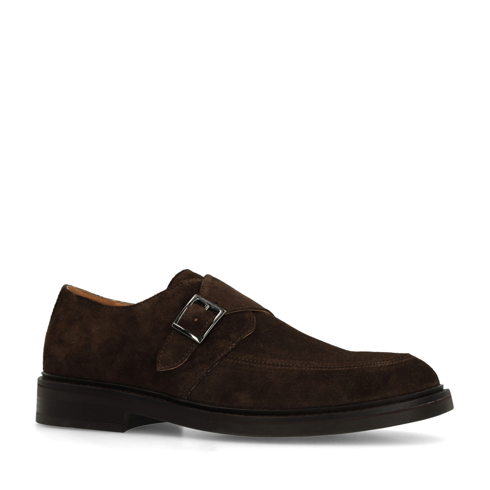 Donkerbruine suède gespschoenen Officewear Manfield Manfield