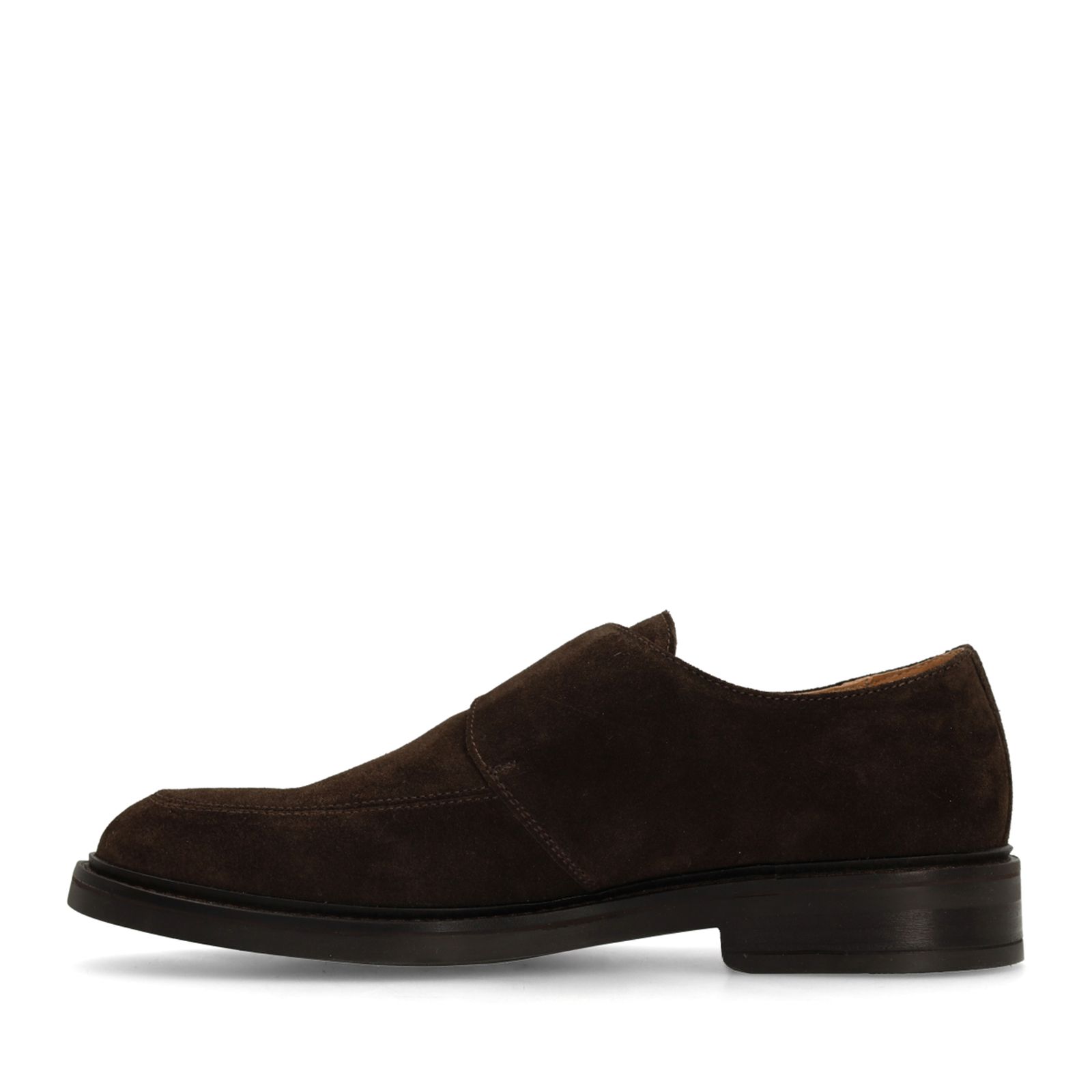 Dunkelbraune Schnallenschuhe aus Veloursleder