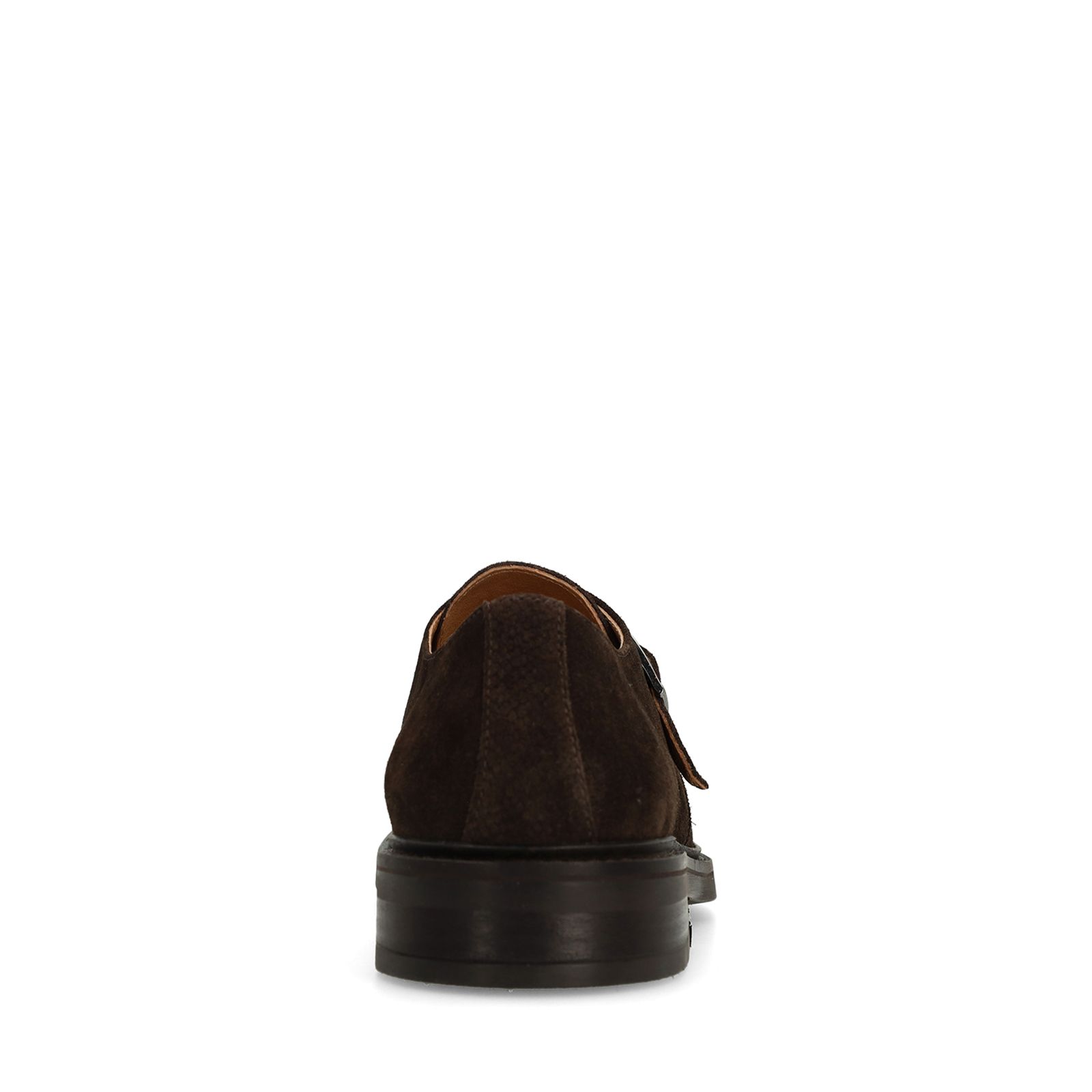 Donkerbruine suède gespschoenen