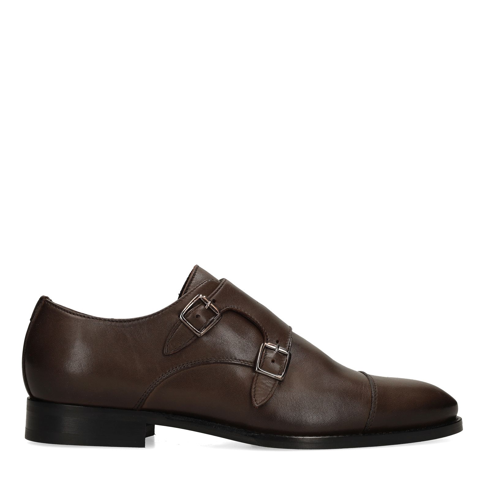 Dunkelbraune Schnallenschuhe aus Leder