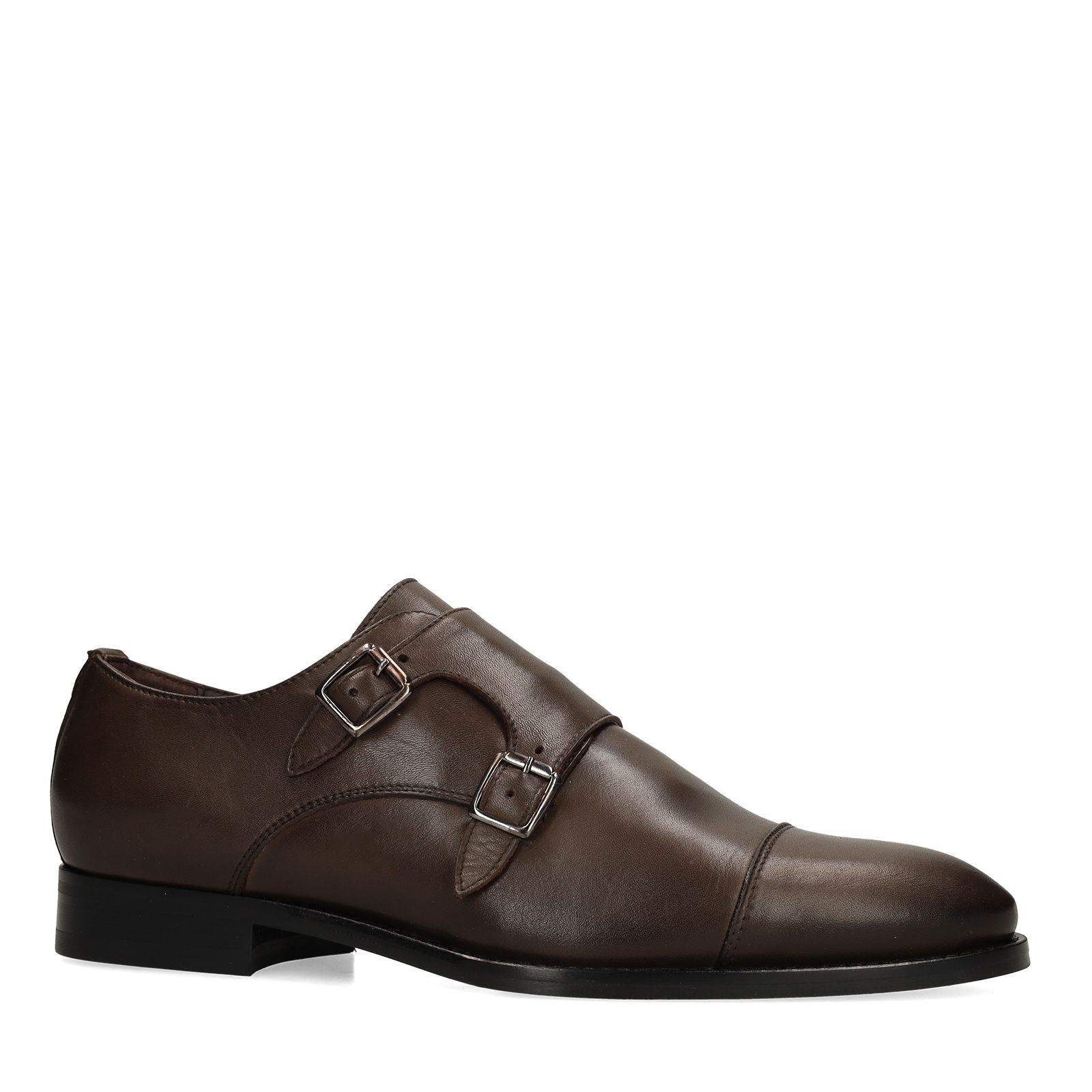 Dunkelbraune Schnallenschuhe aus Leder