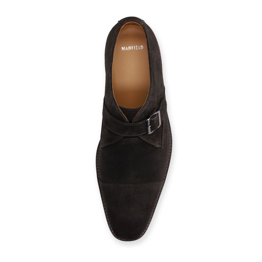 Braune Schnallenschuhe aus Veloursleder