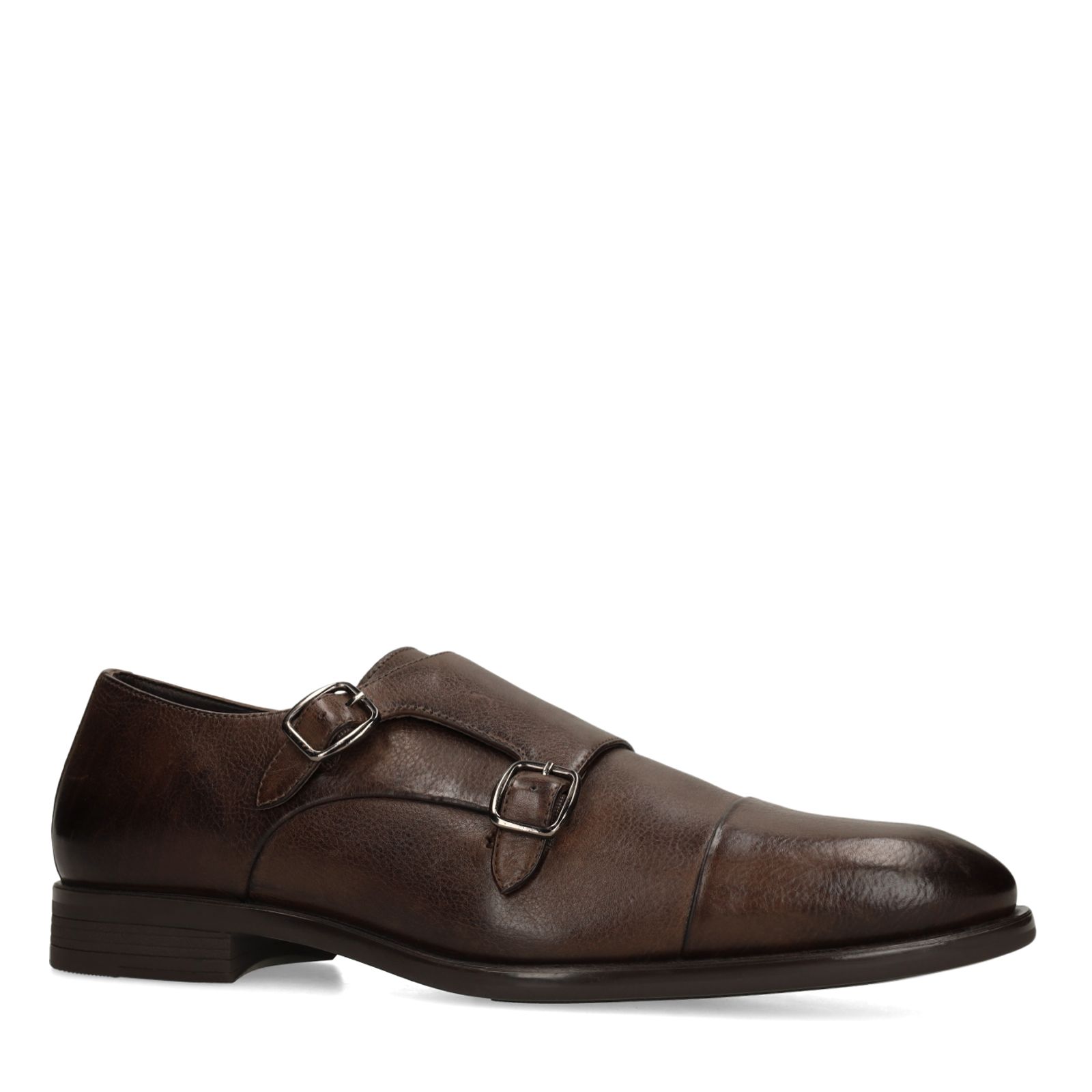 Braune Schnallenschuhe aus Leder