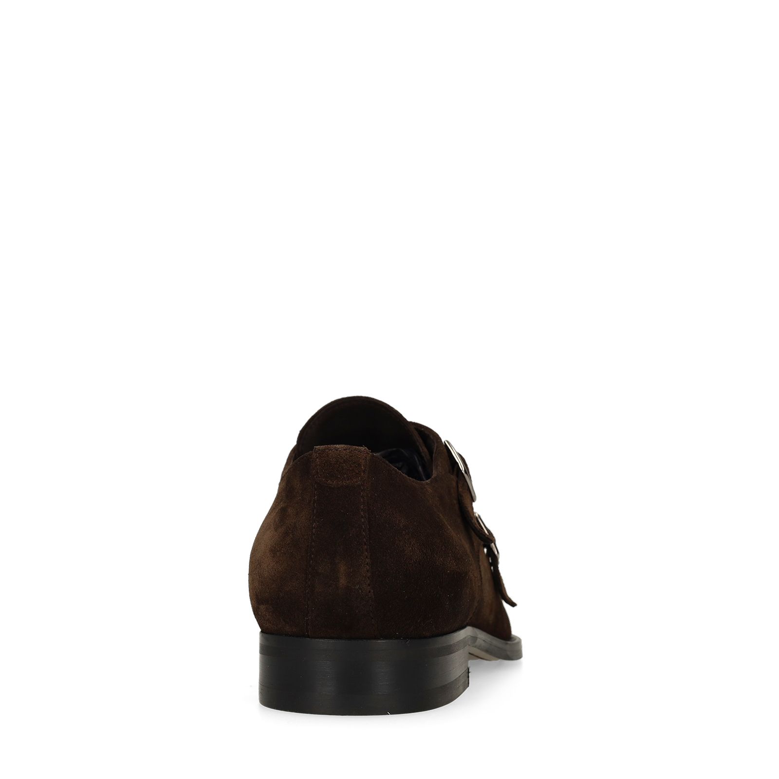 Donkerbruine suède gespschoenen