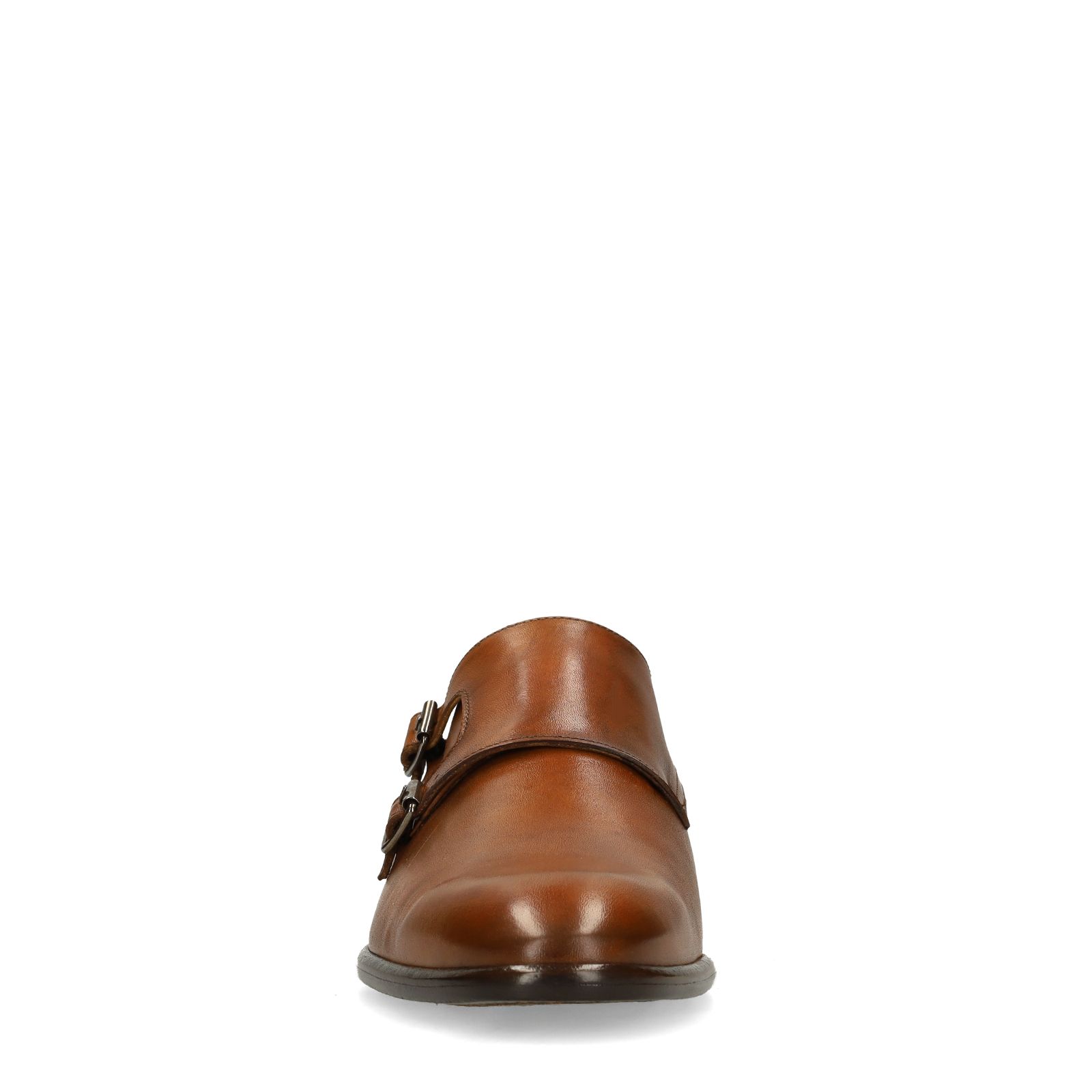 Cognac leren gespschoenen