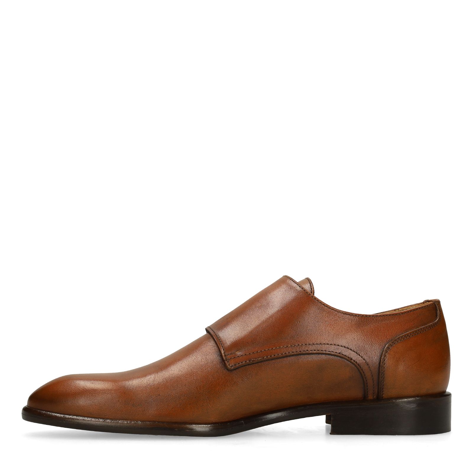 Bruine leren dubbele gesp loafers