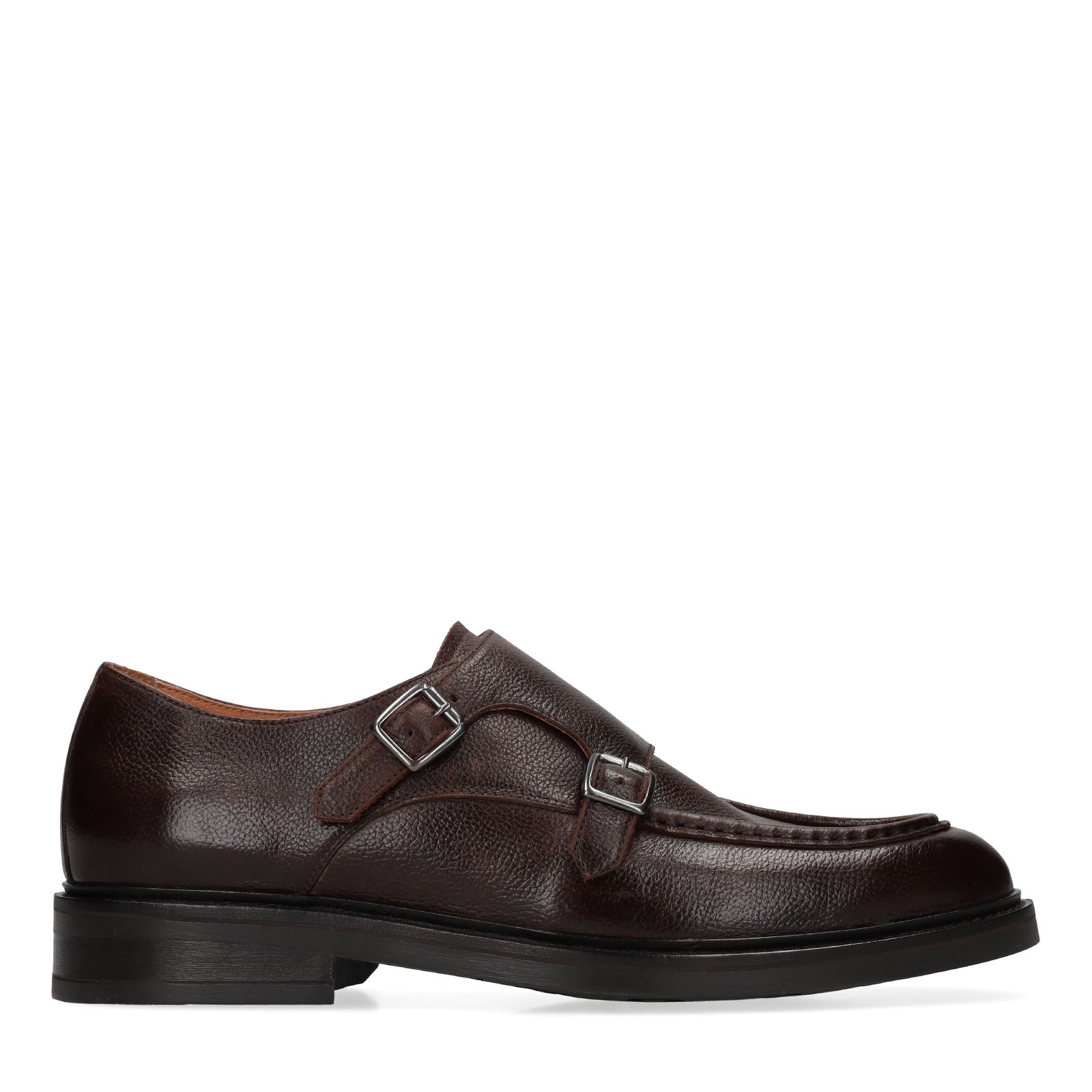 Braune Leder-Loafer mit Schnalle