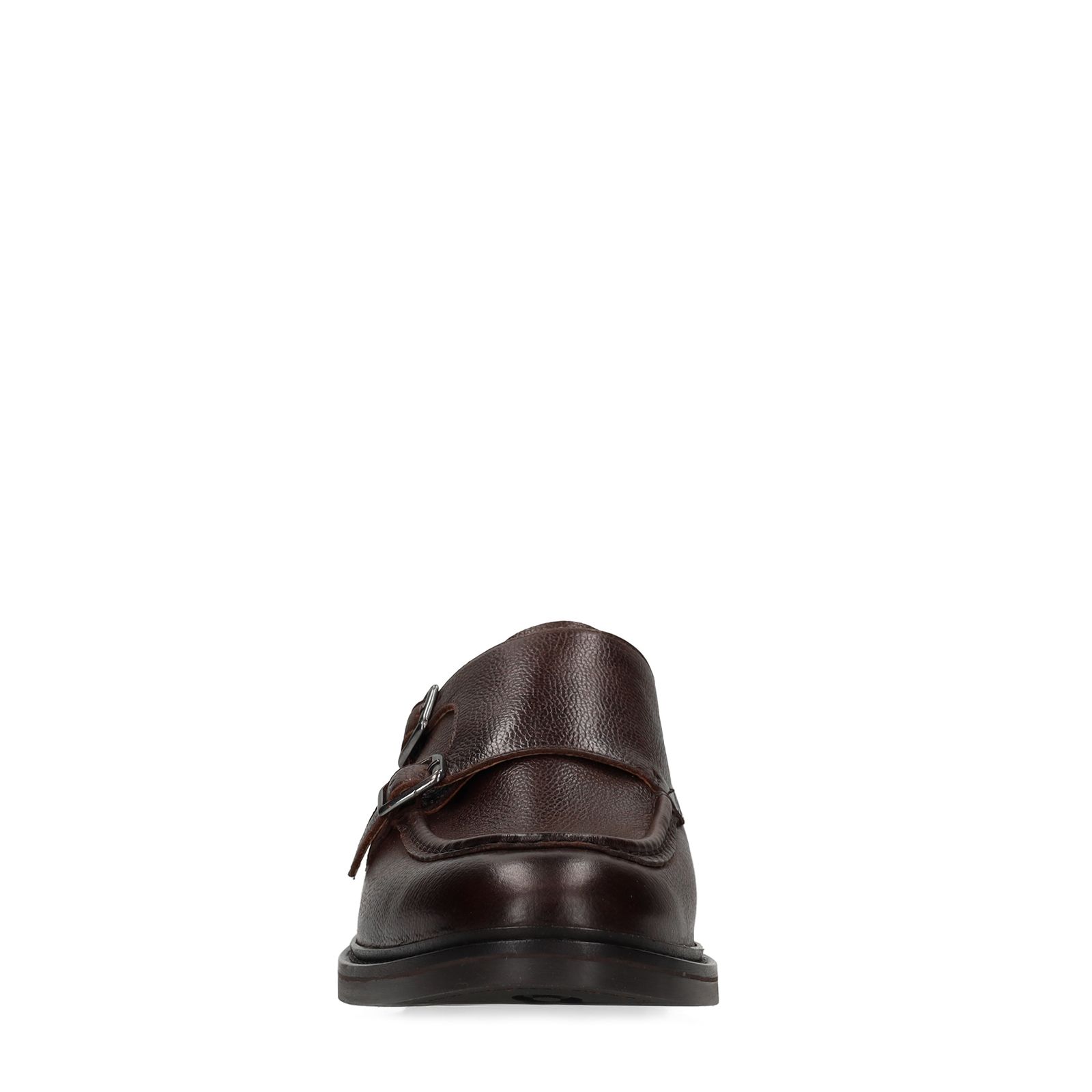 Braune Leder-Loafer mit Schnalle