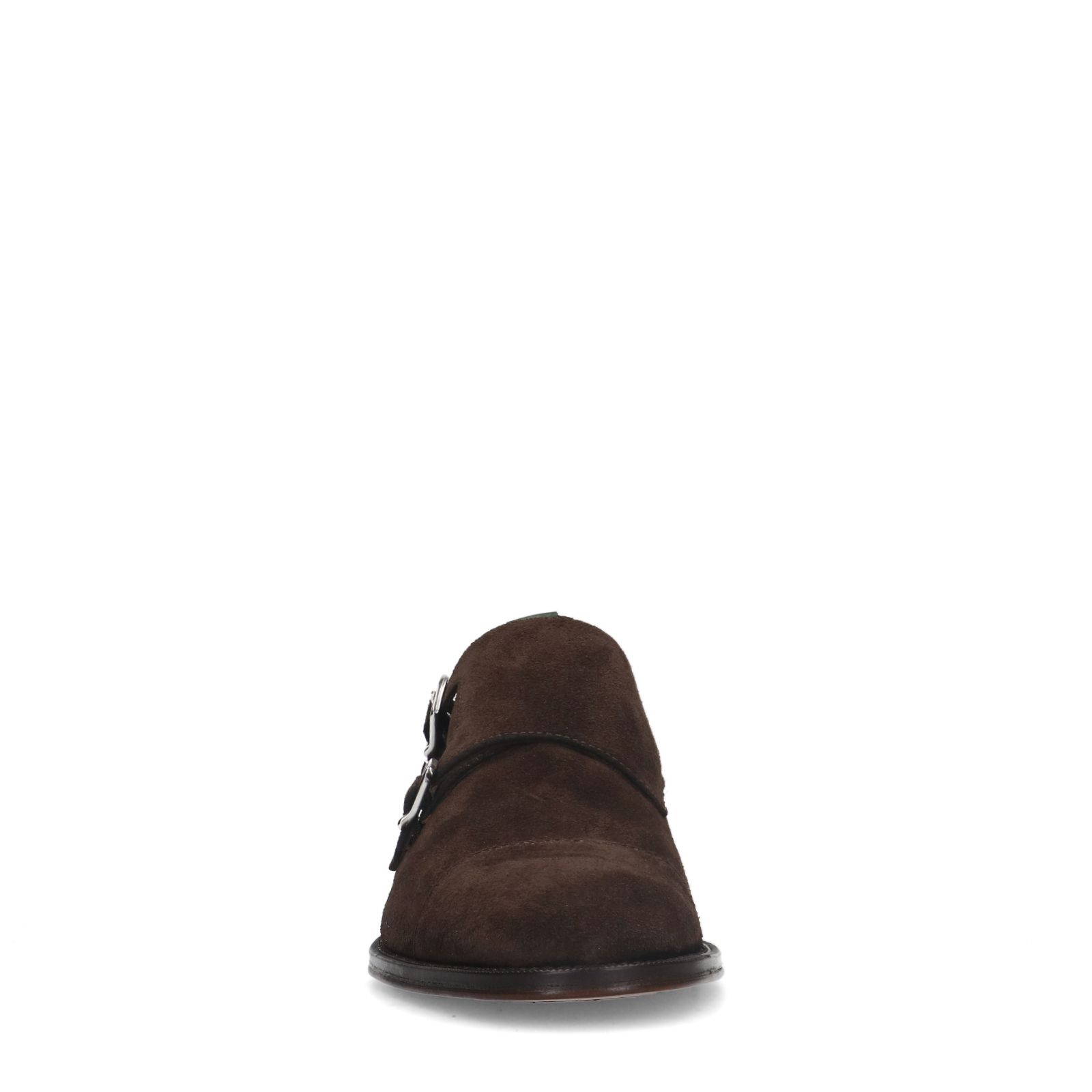 Braune Schnallenschuhe aus Veloursleder
