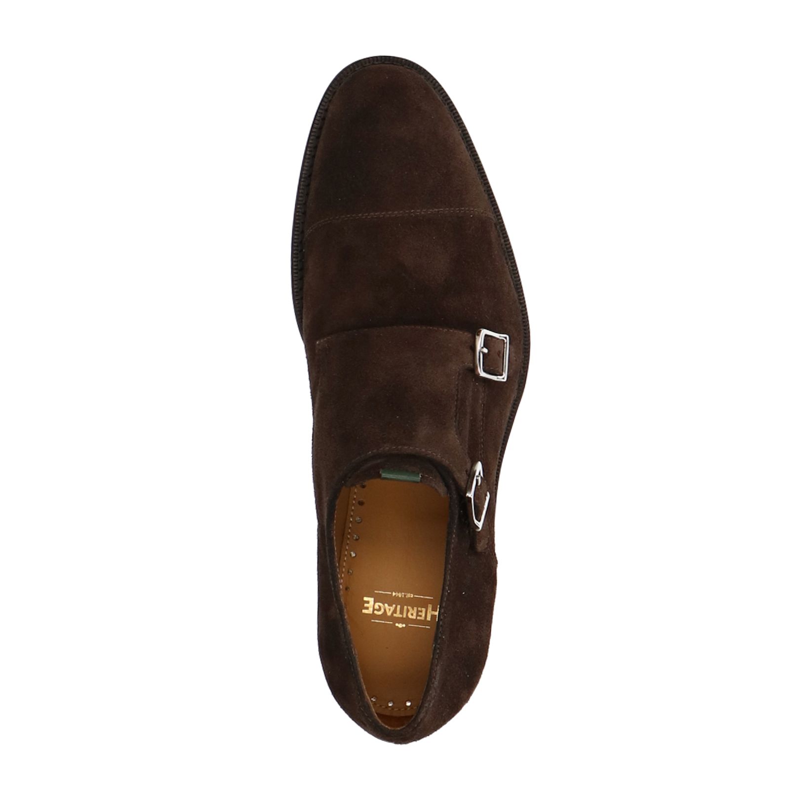 Braune Schnallenschuhe aus Veloursleder