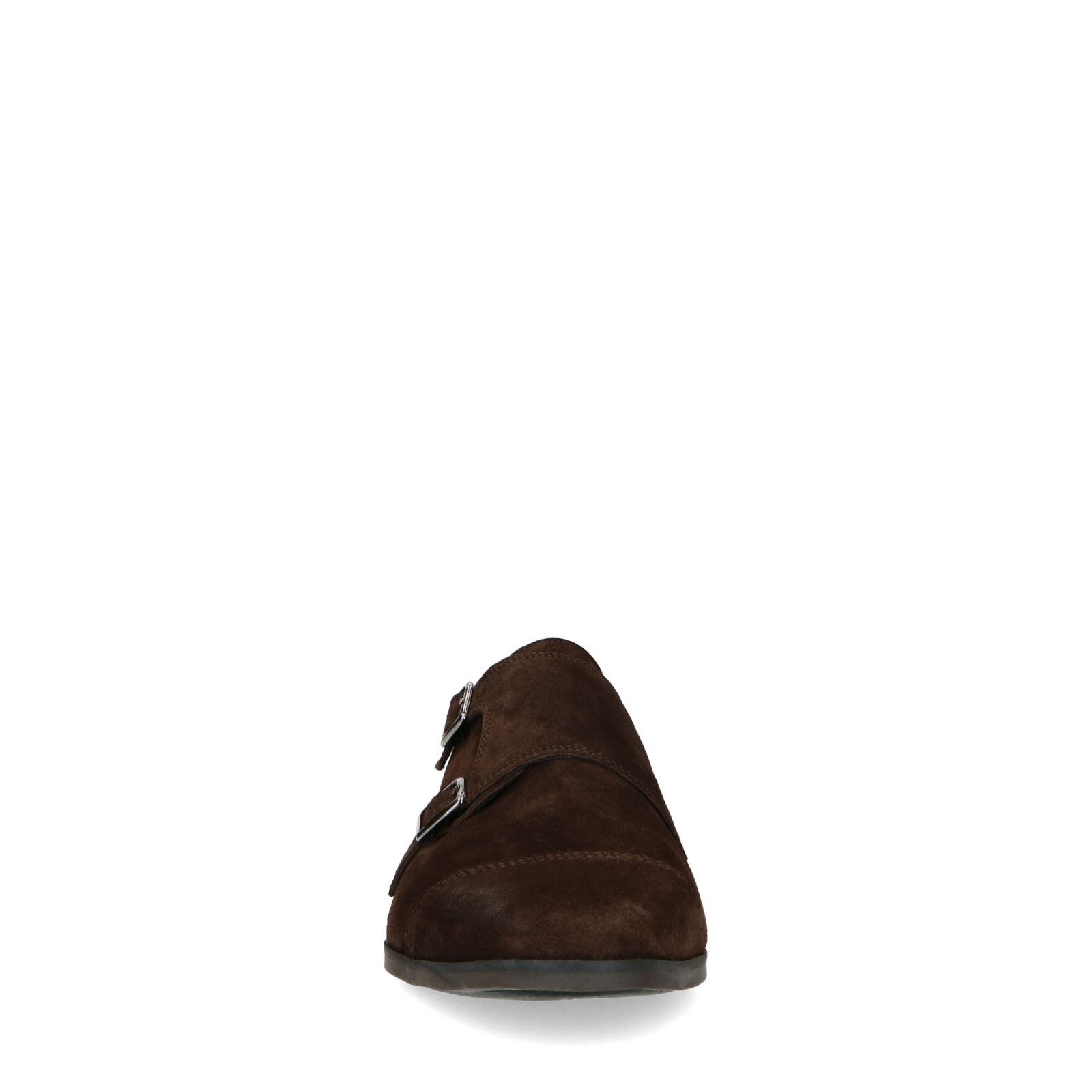 Donkerbruine gespschoenen van suède