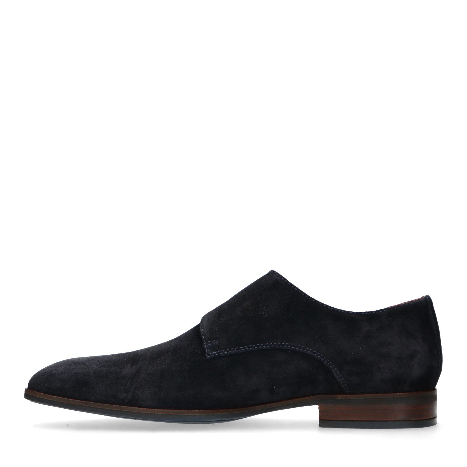 Dunkelblaue Schnallenschuhe aus Wildleder