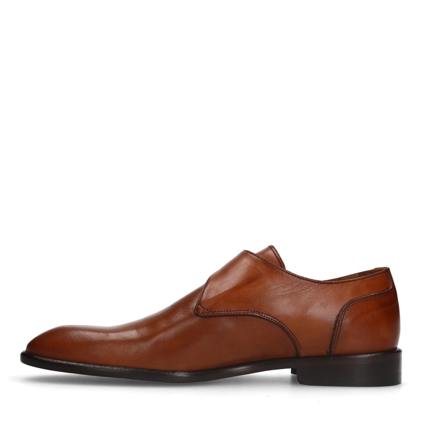 Cognac leren gespschoenen