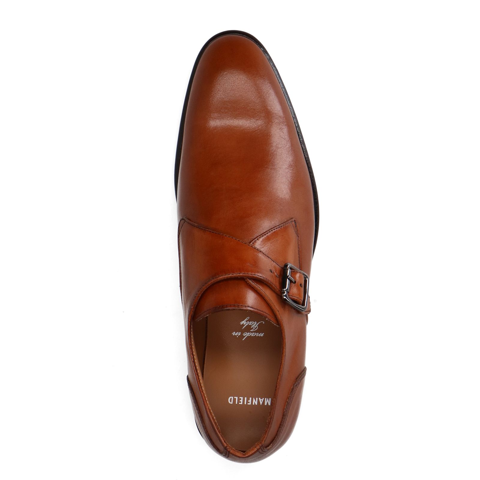 Cognac leren gespschoenen