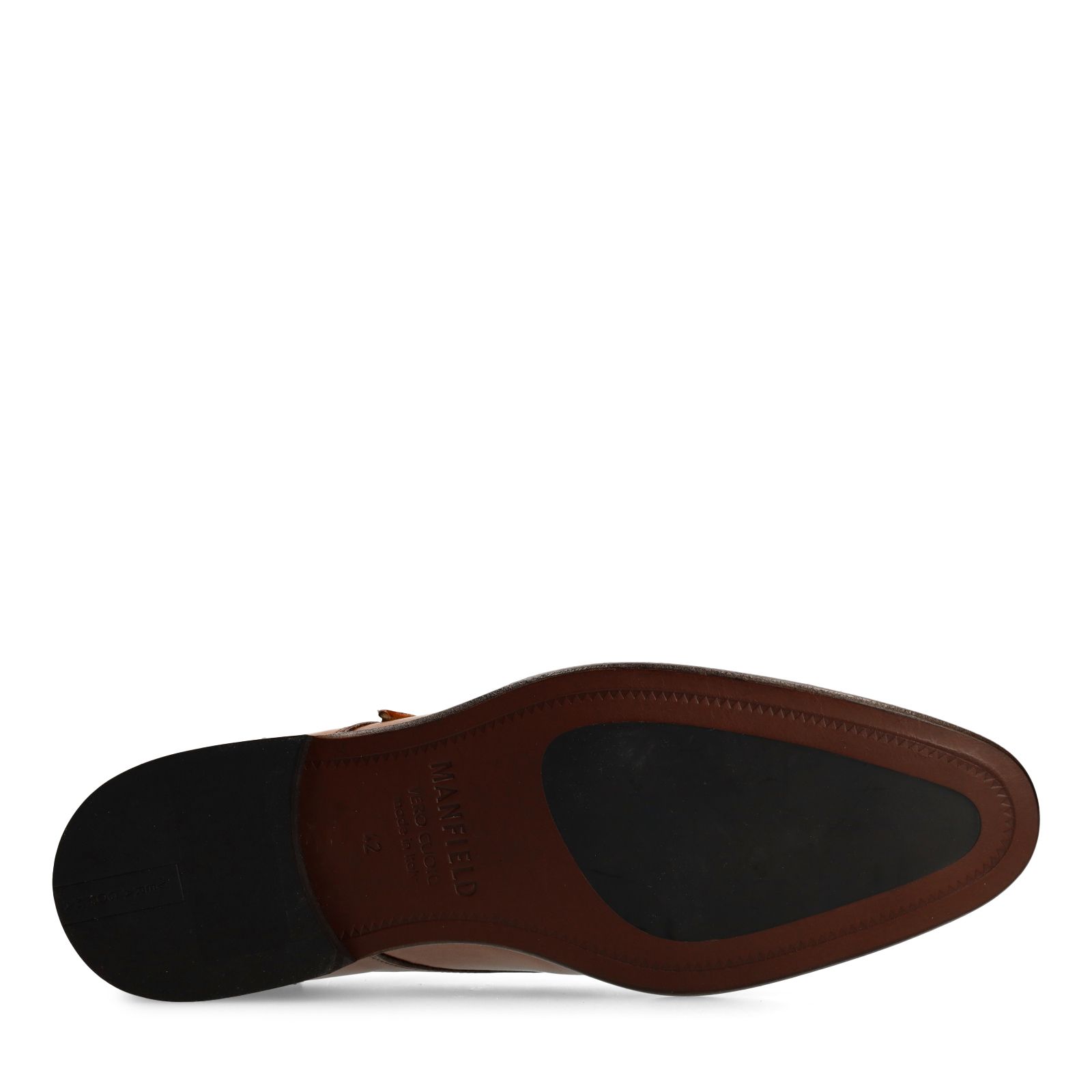 Cognac leren gespschoenen