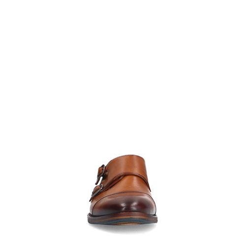 Cognac leren gespschoenen